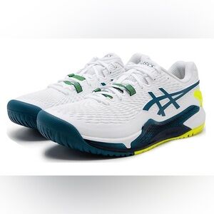 👟Asics | Men's GEL-Resolution 9 Tennis Shoes, WHITE/RESTFUL TEAL, Size 11